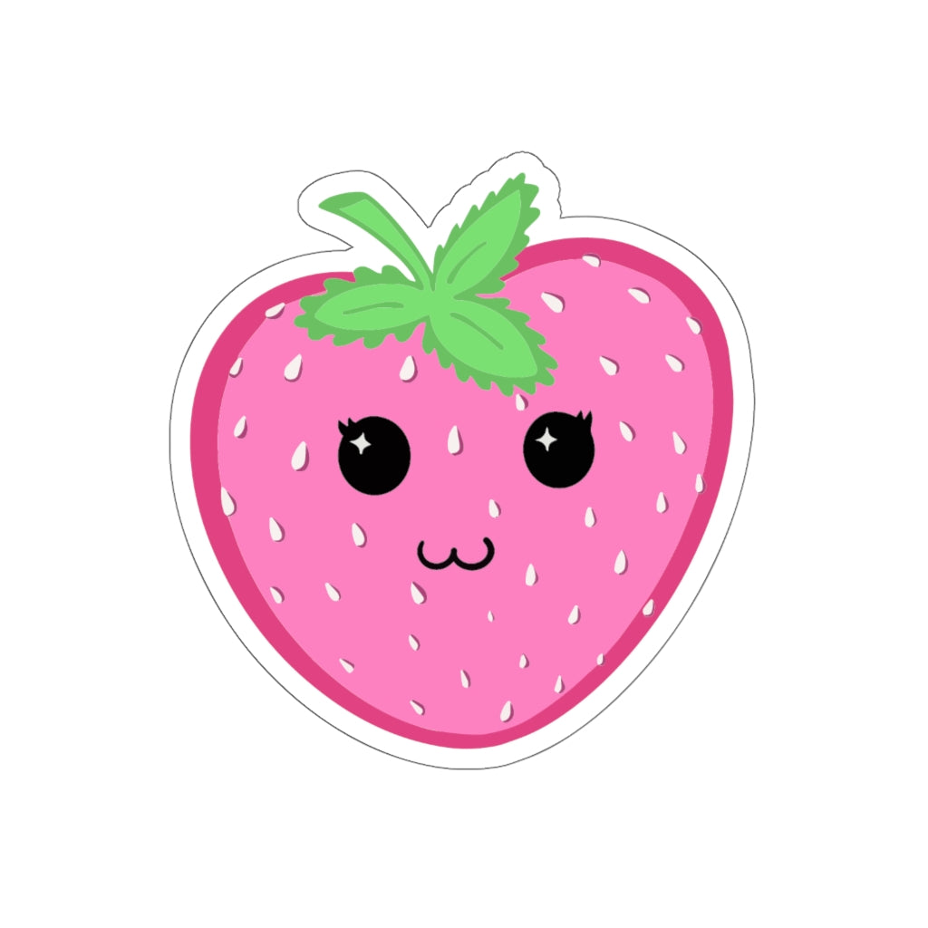 Pink Strawberry Kawaii - Die-Cut Stickers