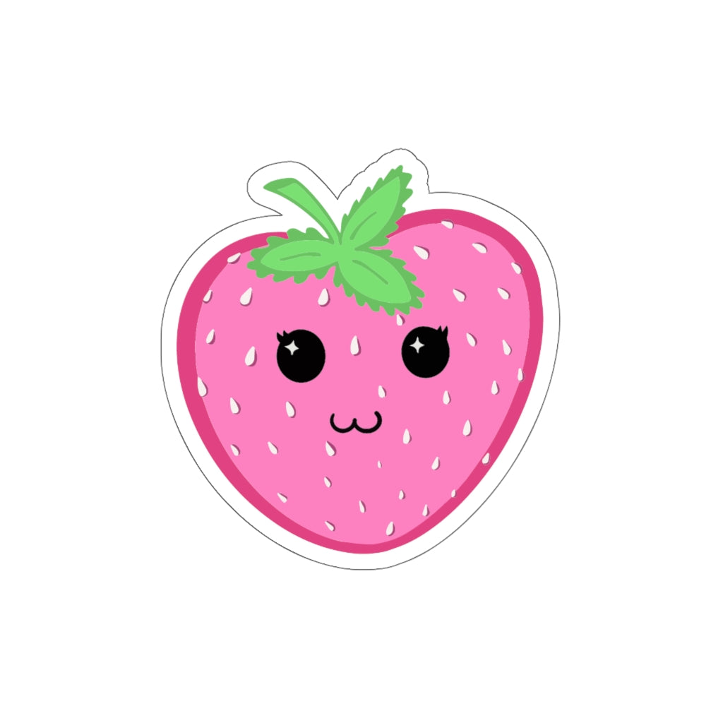 Pink Strawberry Kawaii - Die-Cut Stickers