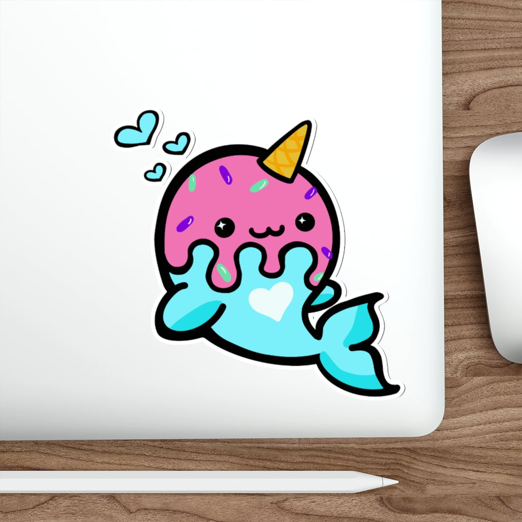 Ice Cream Narwhal - Die-Cut Stickers