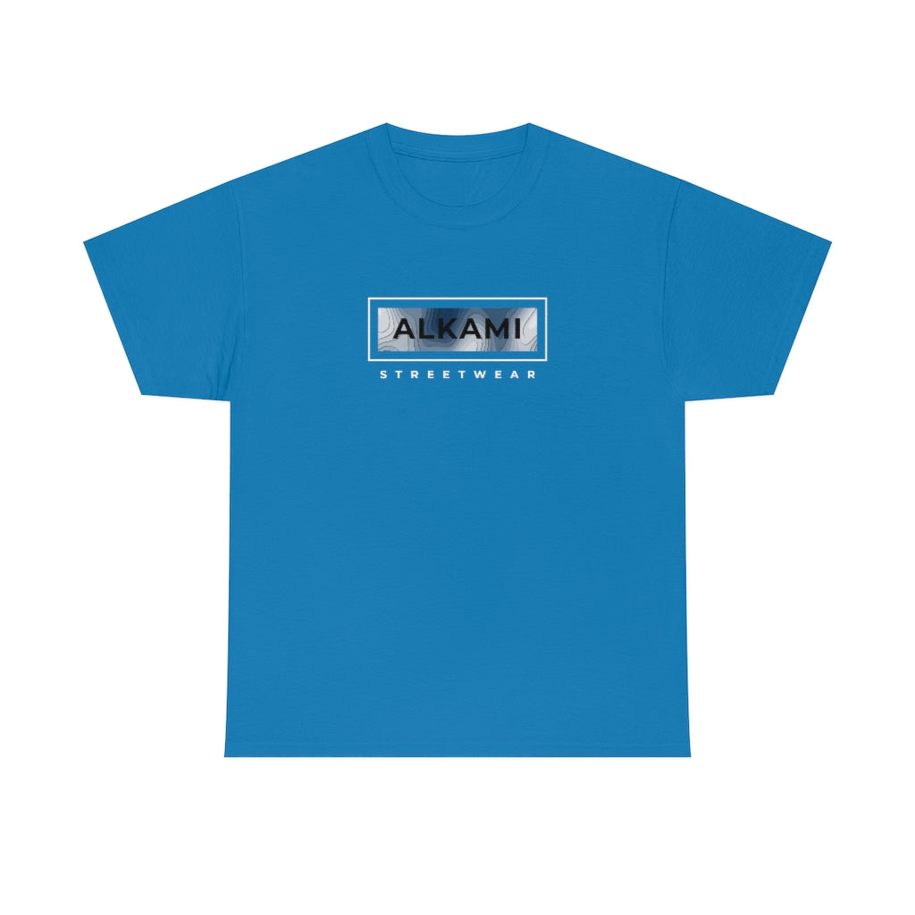 Boxed Logo - Topographic Lake - Unisex Heavy Cotton Tee