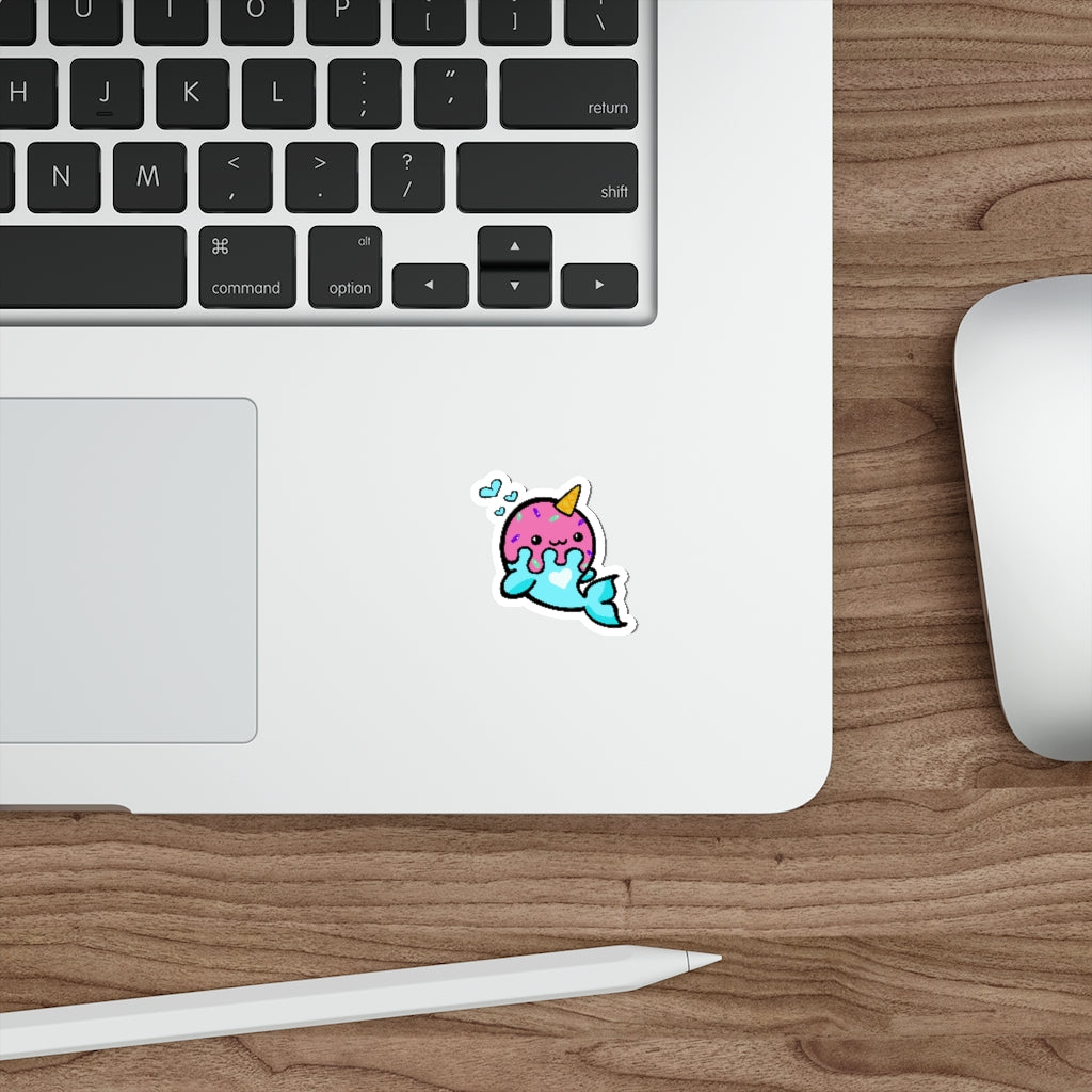 Ice Cream Narwhal - Die-Cut Stickers