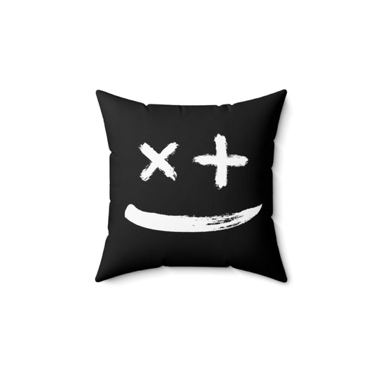 Brushstroke Smiley Face - Square Pillow