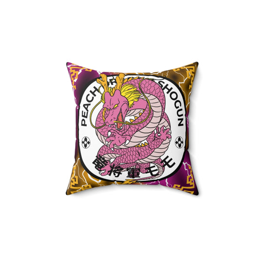 Peach Dragon Shogun - Square Pillow