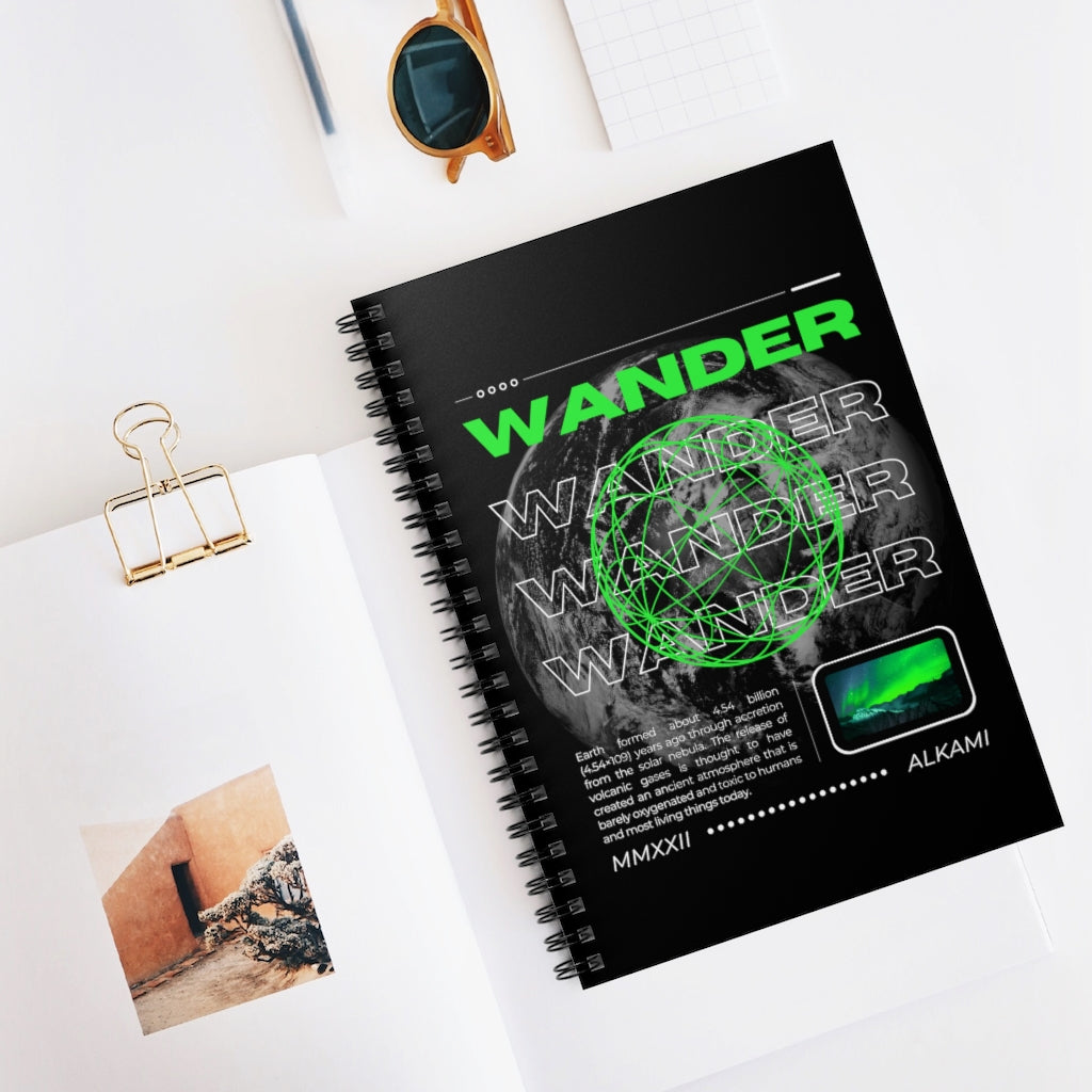 Wander the Globe Journal - Spiral Notebook