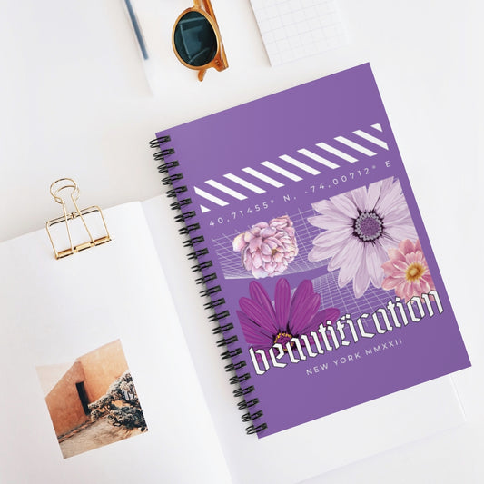 Beautification of Flowers Journal - Spiral Notebook