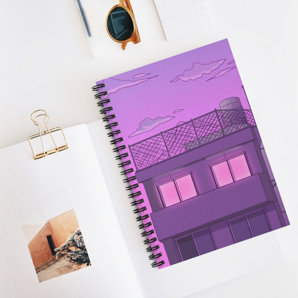 Sunset Building - Spiral Notebook