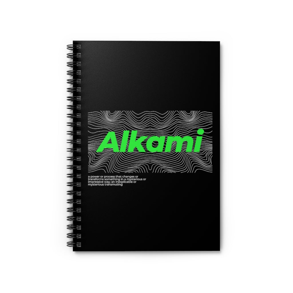 Neon Topographic Logo Journal - Spiral Notebook